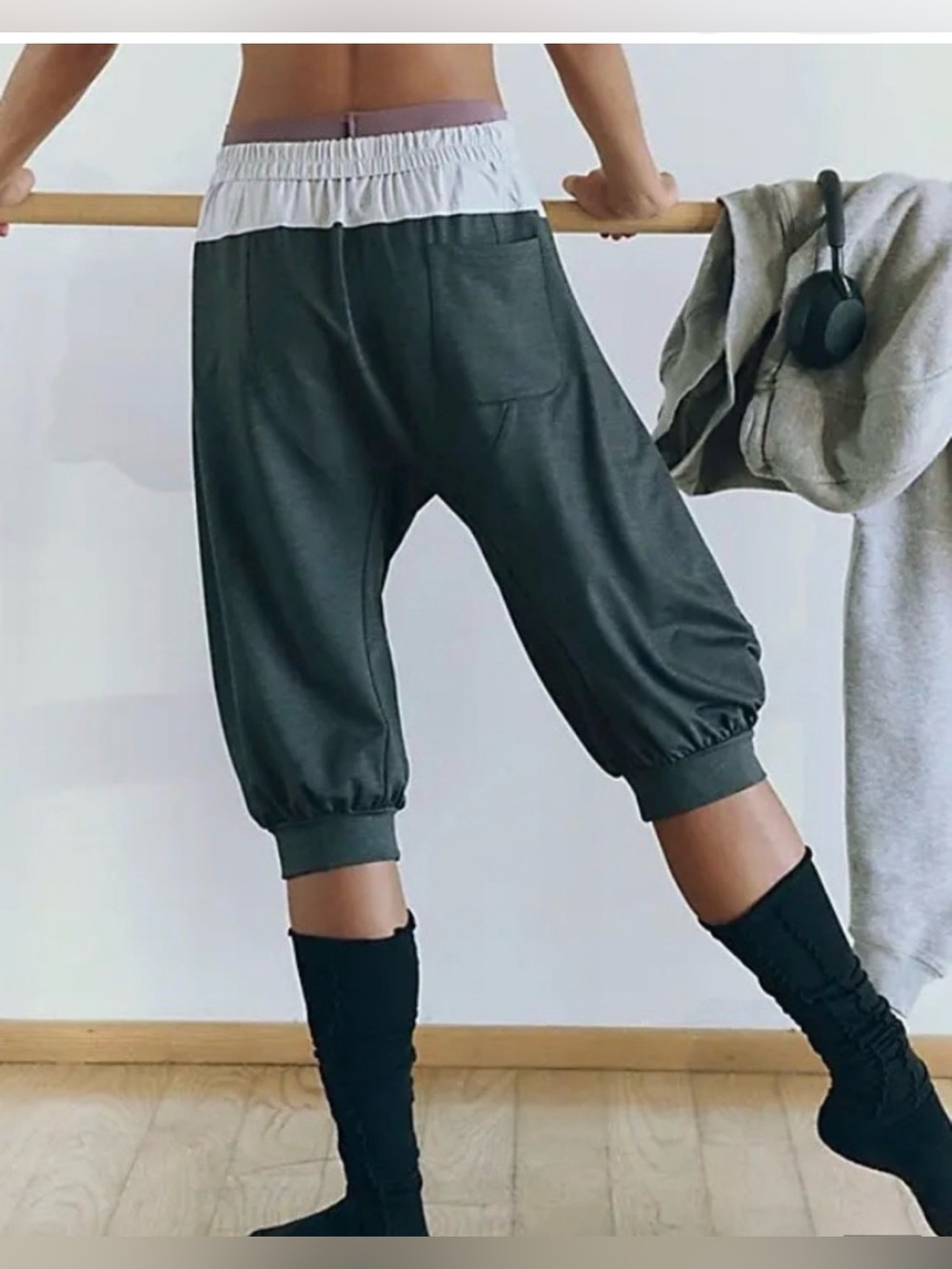 Free People Movement Total Package Pant Black Heather Combo Size Small NWOT - Picture 1 of 13